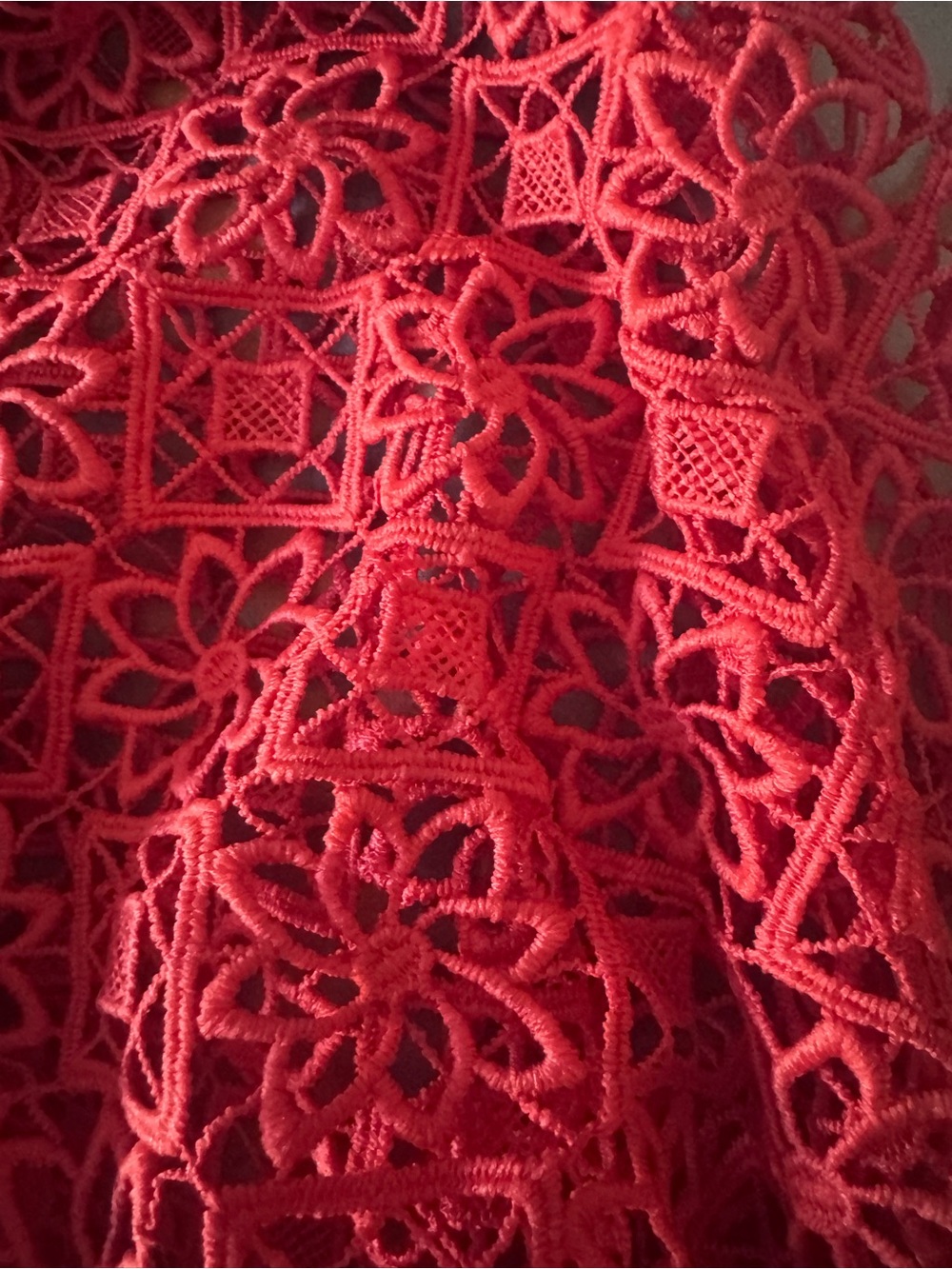 Anthropologie Maeve Red Lace Sleeve Scoop Neck Women's Top - Picture 4 of 7